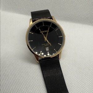 Armitron Gold and Black Mesh Strap Watch